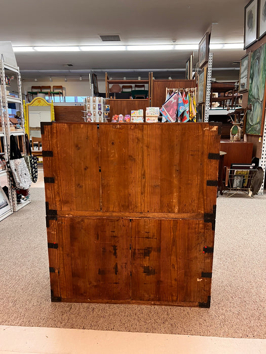 Vintage Two-Part Japanese Kimono Five Drawer Tansu Dresser from the circa 1960s Kiri Wood