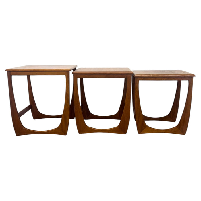 Mid-Century Modern Teak Nesting Tables | Vintage Danish Style Sculptural Side Tables (Set of 3)