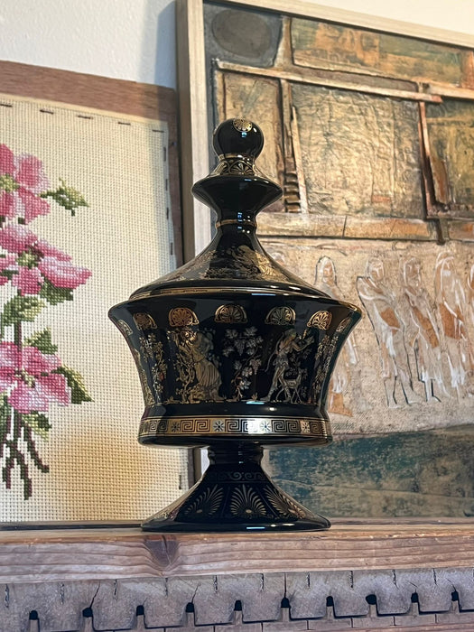 Vintage Greek Motif Candy Storage Dish ( online purchase only)