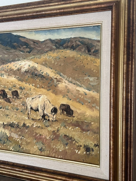 Vintage Bison Landscape by Sheryl Bodily