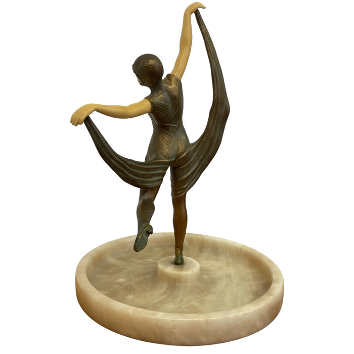 Art Deco Style Figural Dancer Sculpture with Dish.