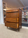 Early 20th Century Neoclassical Style Inlaid Mahogany Tall Chest with Brass Pulls