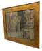 Early 20th Century Painting of Monk at Monastery Entrance Framed Architectural Religious Scene