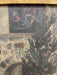 Early 20th Century Painting of Monk at Monastery Entrance Framed Architectural Religious Scene