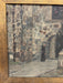 Early 20th Century Painting of Monk at Monastery Entrance Framed Architectural Religious Scene
