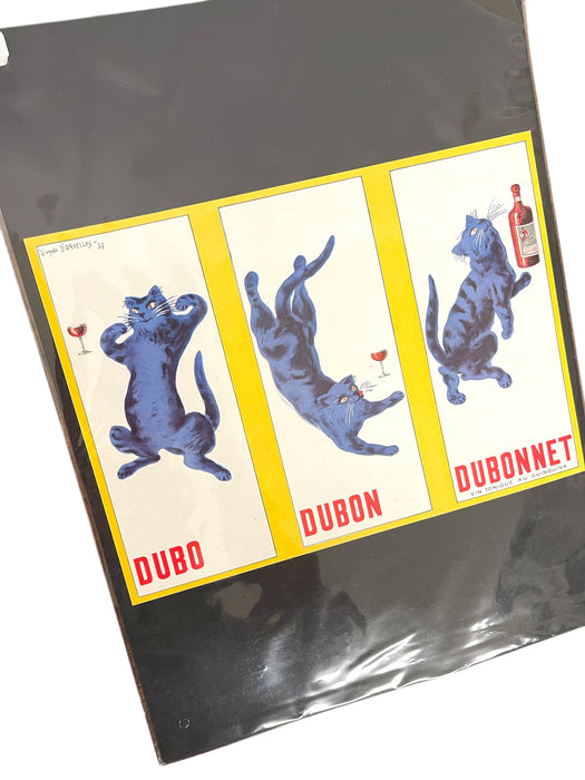 French Dubonnet Advertising Poster Print with Blue Cat Design, 1937 D'Ornellas
