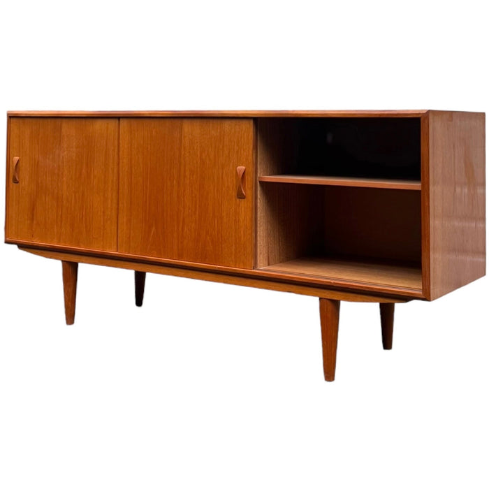 Vintage Danish Mid Century Modern Credenza by Clausen and Sons Dovetail Drawers Adjustable Shelves