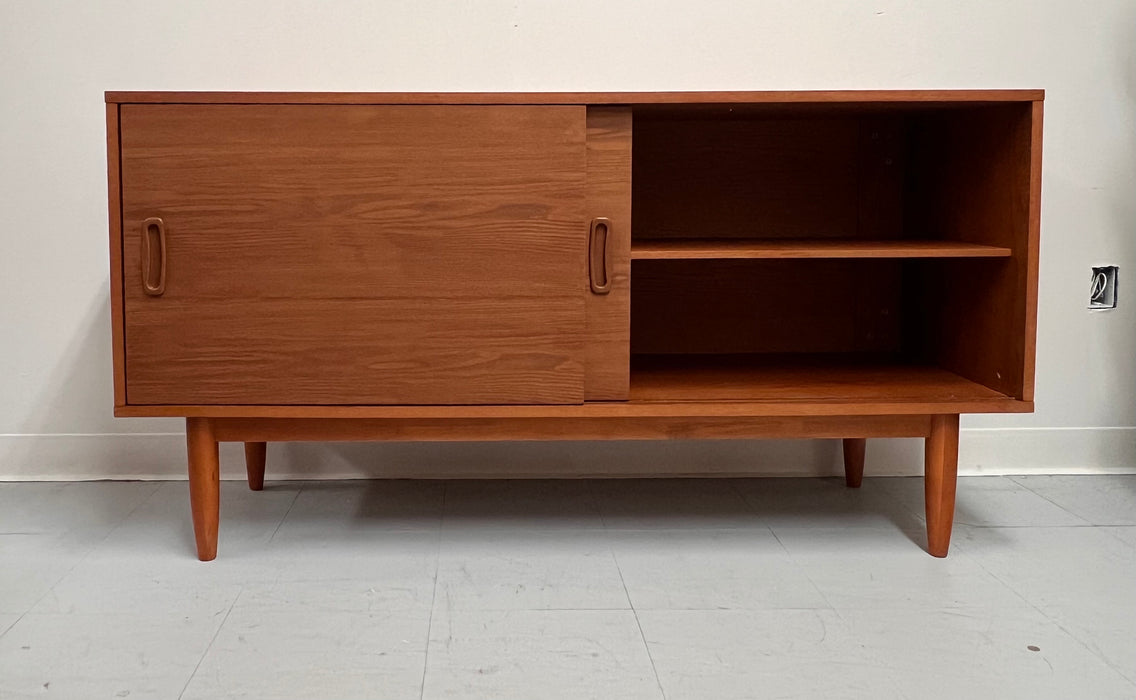 Mid Century Danish Modern Style Record Cabinet Credenza or Media Console Stand with Adjustable Shelves(Available by online purchase only)