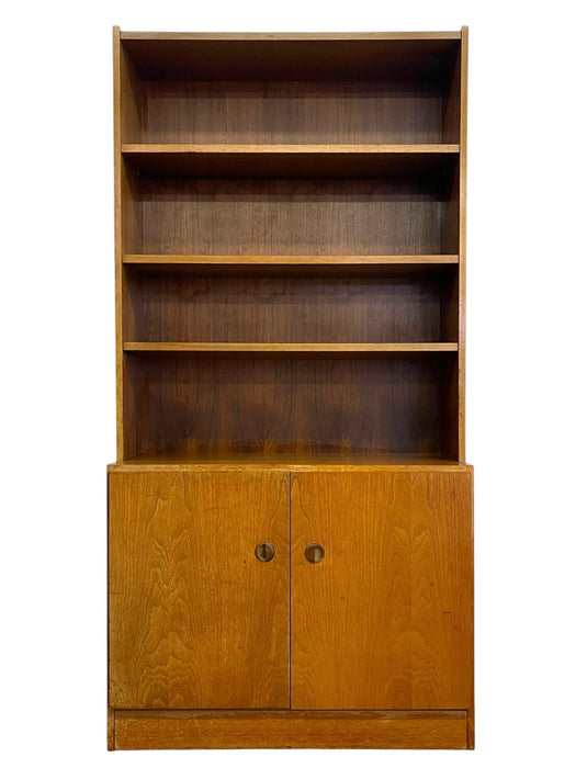 Vintage Mid Century Modern Belgian Bookcase Cabinet with Adjustable Shelves