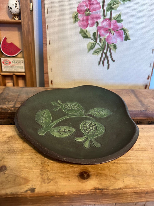 Stamped Mid Century Modern Style Floral Studio Pottery.(online purchase only)