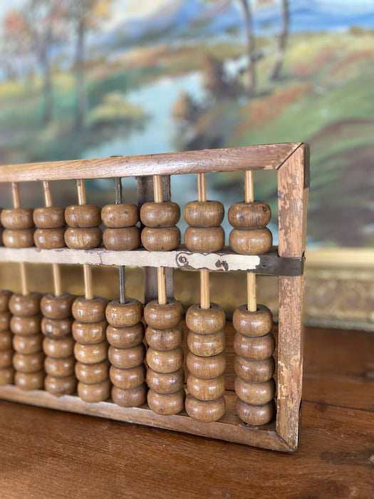 Antique Chinese Wooden Abacus - Primitive Calculator, Estimated 1900