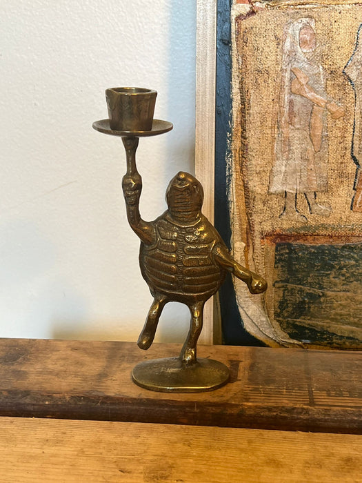 Vintage Standing Turtle Candle Stick Holder