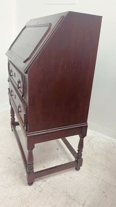 Vintage Jacobean Style Secretary Desk Cabinet Storage Dresser.