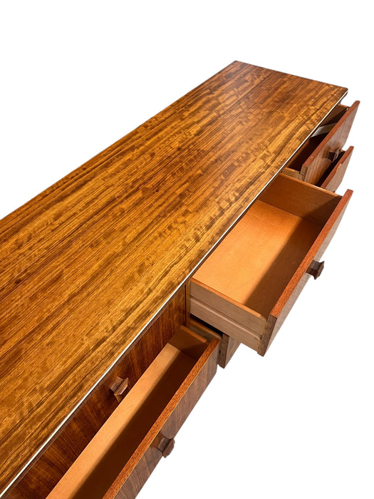 Vintage Mid Century Modern Figured Wood TV Media Console or Credenza or Accent Storage Cabinet UK Import