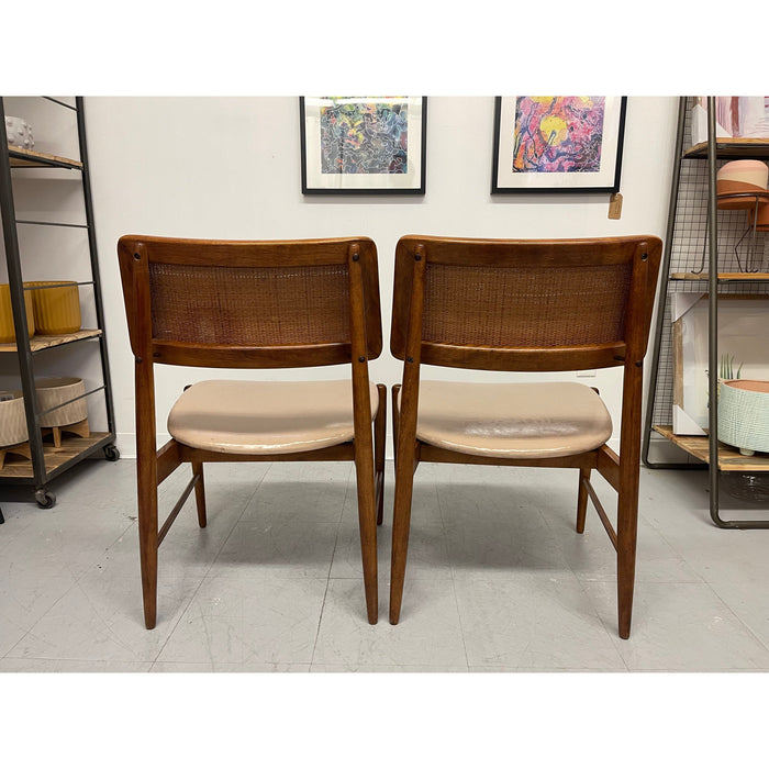 Vintage Danish Modern Style Pair of Rattan Chairs