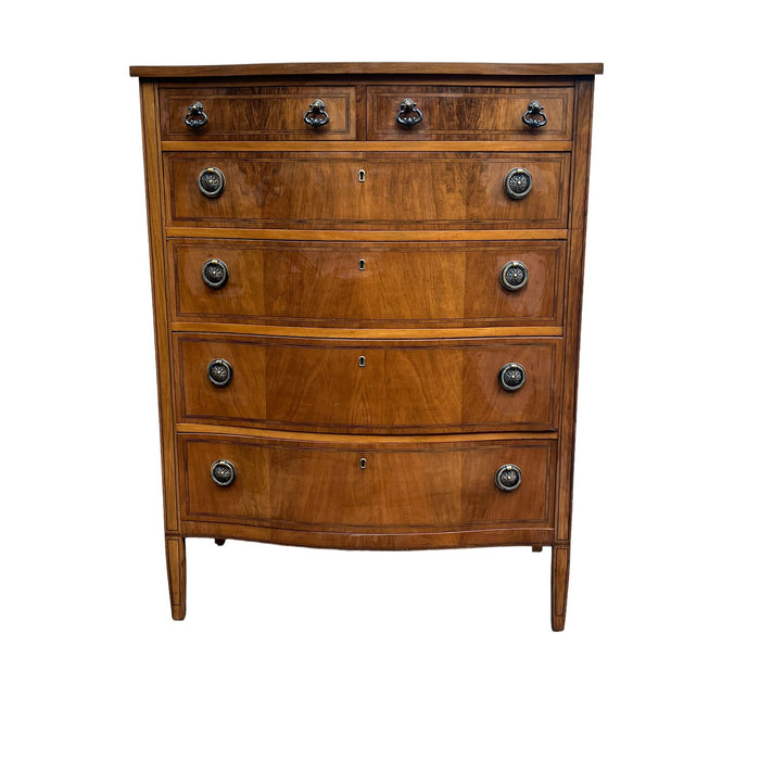 Antique 6 Drawer Dresser Dovetail Solid Wood Drawers With Burl Veneer (Available by Online Purchase Only)