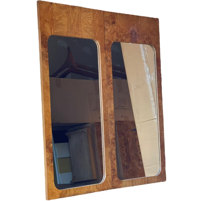 Vintage Mid Century Modern Burl wood Mirror by Lane Set of 2