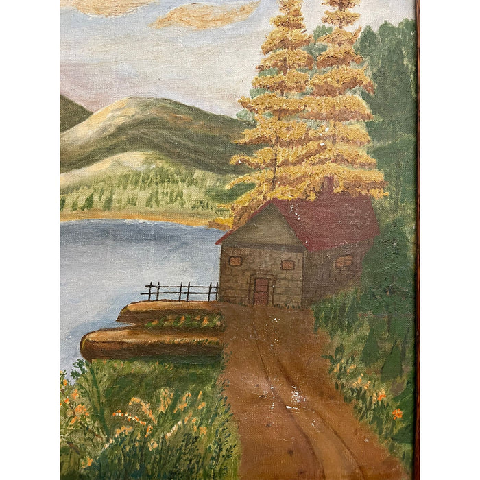 Vintage Original Framed and Signed Lakeside Landscape Artwork