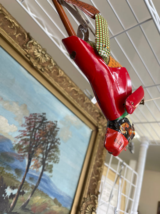 Vintage Mid-Century Tin Acrobat Monkey Toy MS218 Made in China