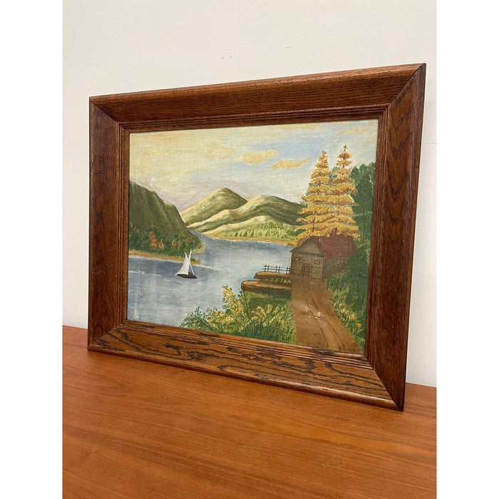 Vintage Original Framed and Signed Lakeside Landscape Artwork