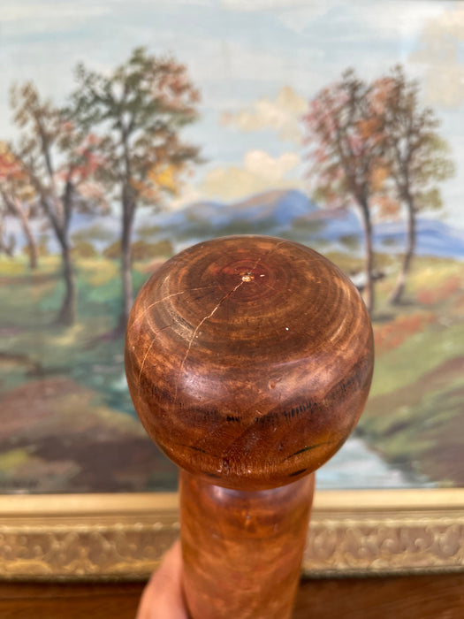 Vintage Japanese Kokeshi Doll with Hand-Painted Floral Detail and Carved Wood Base