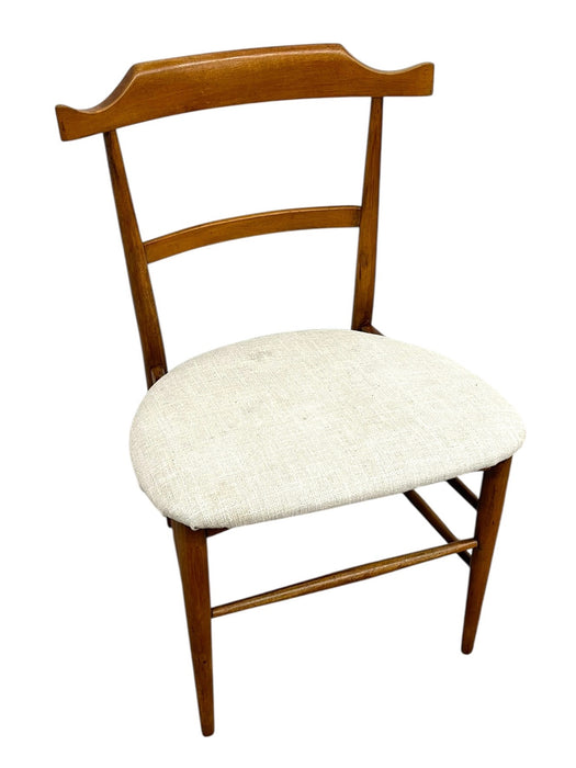 Vintage Mid-Century Modern Dining Chair in the Style of Milo Baughman - Upholstered Seat & Sculpted Wood Back