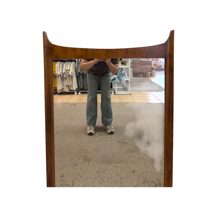 Vintage Mid-Century Modern Walnut Dresser Mirror.