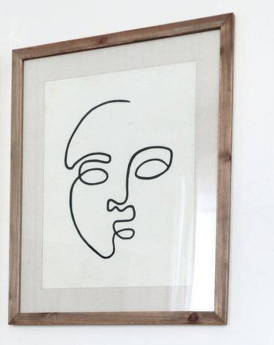 Line Drawing Framed Face Print