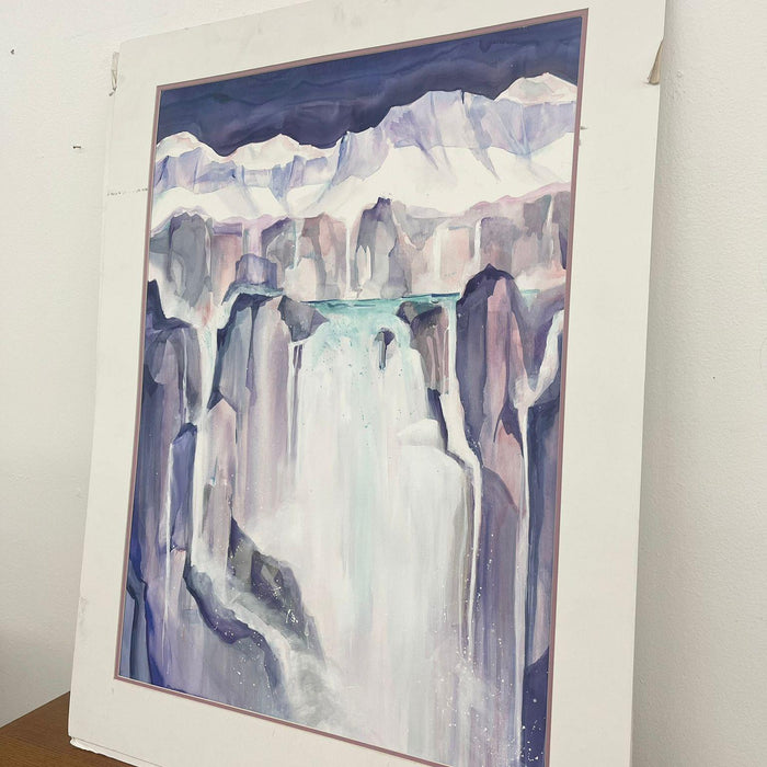“Glacier” Matted watercolor painting by Marion Adams