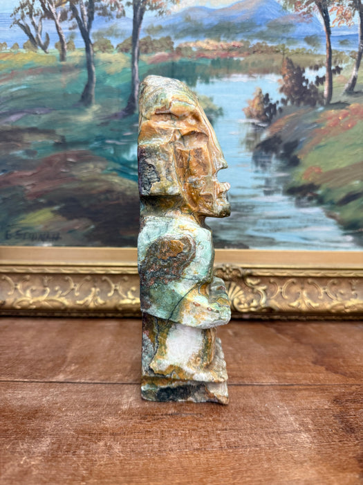 Hand-Carved possibly Onyx Stone Statue - Unique Tribal-Inspired Figurine Art Deco Style Possibly Vintage(Available by online purchase only)