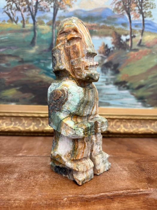 Hand-Carved possibly Onyx Stone Statue - Unique Tribal-Inspired Figurine Art Deco Style Possibly Vintage(Available by online purchase only)