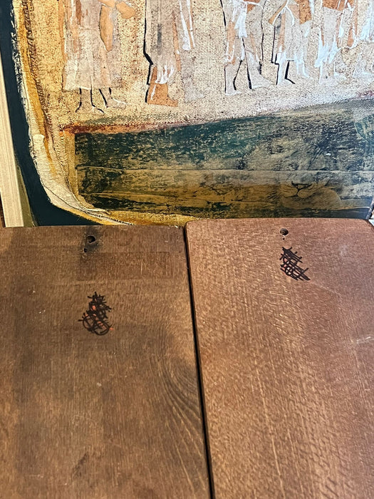 Hand Carved wooden Folk Art traditional Cookie Board. Set of 2