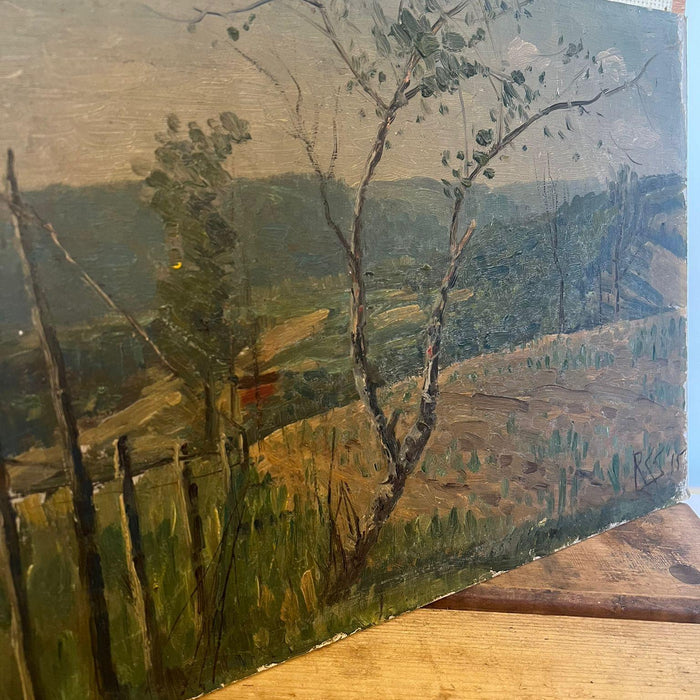 Hand painted and signed Landscape painting, possibly Antique.￼(Available by Online Purchase Only)