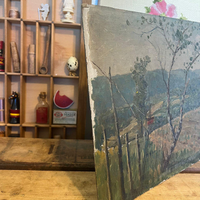 Hand painted and signed Landscape painting, possibly Antique.￼(Available by Online Purchase Only)