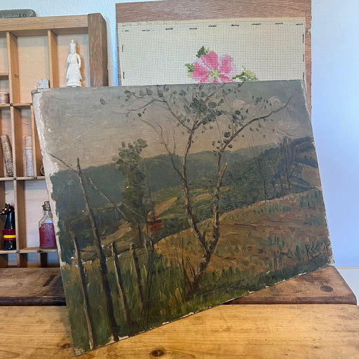 Hand painted and signed Landscape painting, possibly Antique.￼(Available by Online Purchase Only)