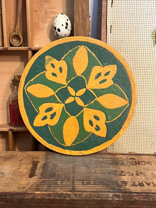 Handmade Mid century modern tile made of thick paper like material.