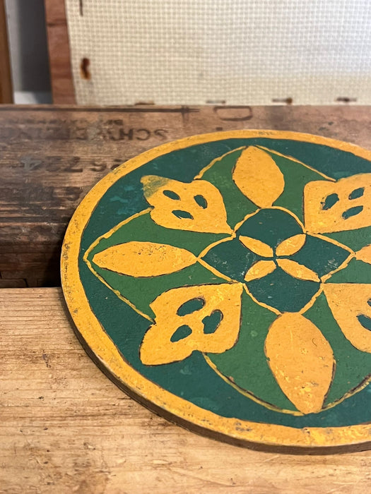 Handmade Mid century modern tile made of thick paper like material.