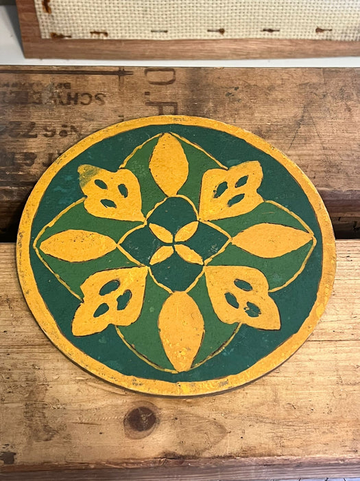 Handmade Mid century modern tile made of thick paper like material.