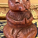 Handmade Solid wood Yoga Cat Sculpture.