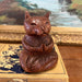 Handmade Solid wood Yoga Cat Sculpture.