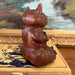 Handmade Solid wood Yoga Cat Sculpture.