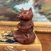 Handmade Solid wood Yoga Cat Sculpture.