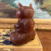 Handmade Solid wood Yoga Cat Sculpture.