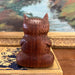 Handmade Solid wood Yoga Cat Sculpture.