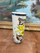 Handpainted Antique Style Vase with Blue & Yellow Birds and Flower Motif Signed Mexico on the bottom