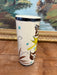 Handpainted Antique Style Vase with Blue & Yellow Birds and Flower Motif Signed Mexico on the bottom