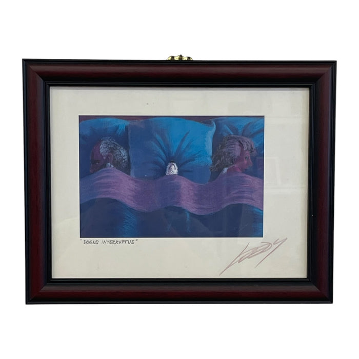 Signed Jeff Leedy "Dogus Interruptus" Framed Print with Artist Biography