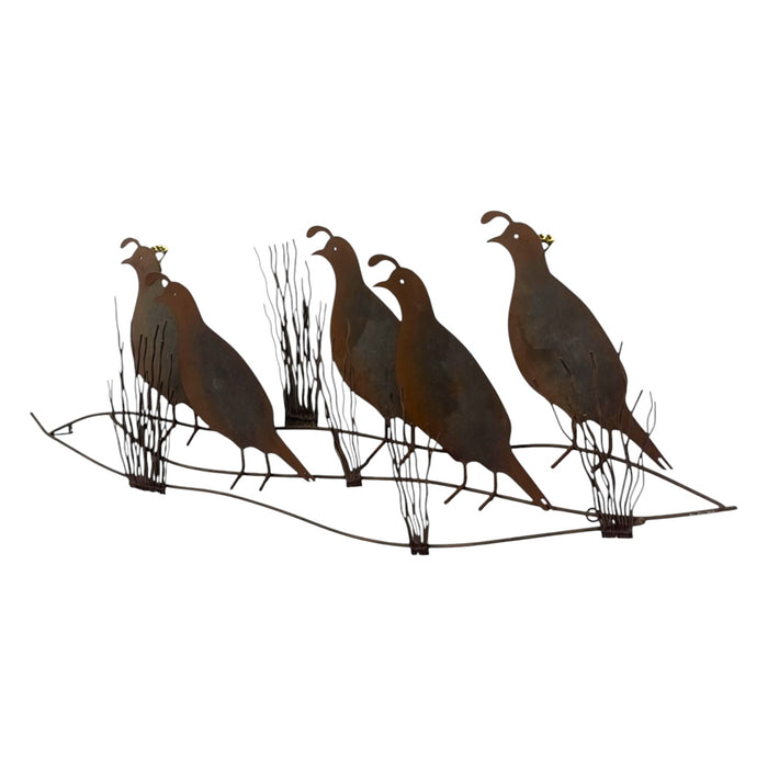 Vintage C. Jeré Signed Metal Quail Covey Wall Sculpture 1980(Available by online purchase only).