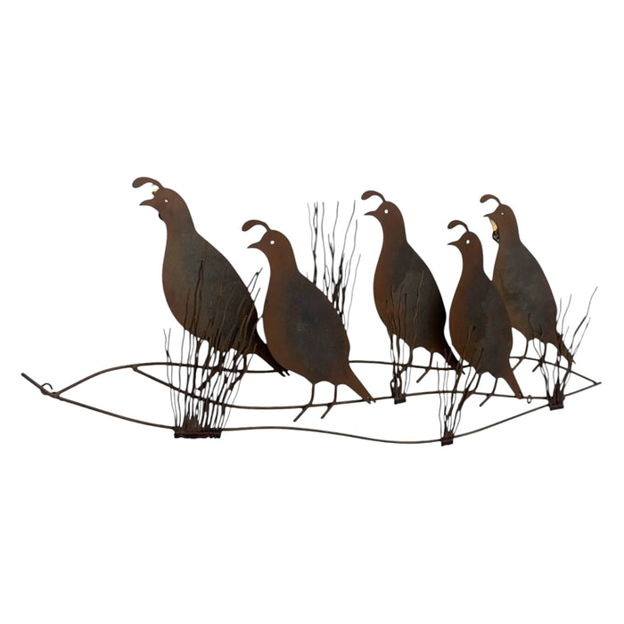 Vintage C. Jeré Signed Metal Quail Covey Wall Sculpture 1980(Available by online purchase only).