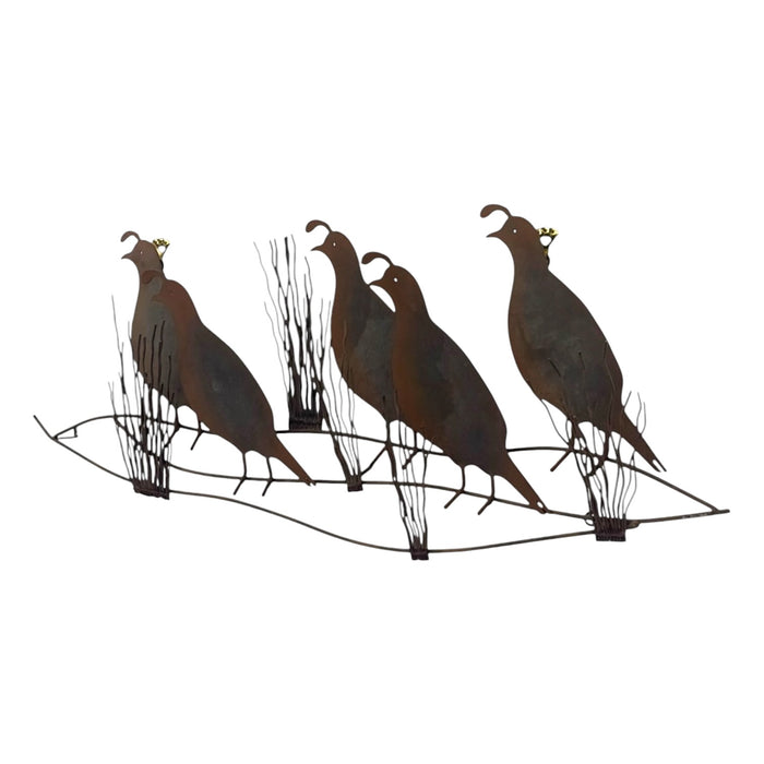 Vintage C. Jeré Signed Metal Quail Covey Wall Sculpture 1980(Available by online purchase only).